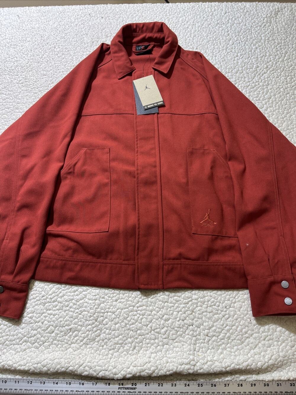 Jordan Flight Women Red Canvas Jacket Full Zip Jumpman FN5350-615 XL